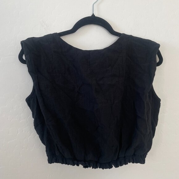 Slim Fit Extended Shoulder Gauze Crop Hipster Hippie Boho Bohemian Hip Tank Top - Picture 4 of 6